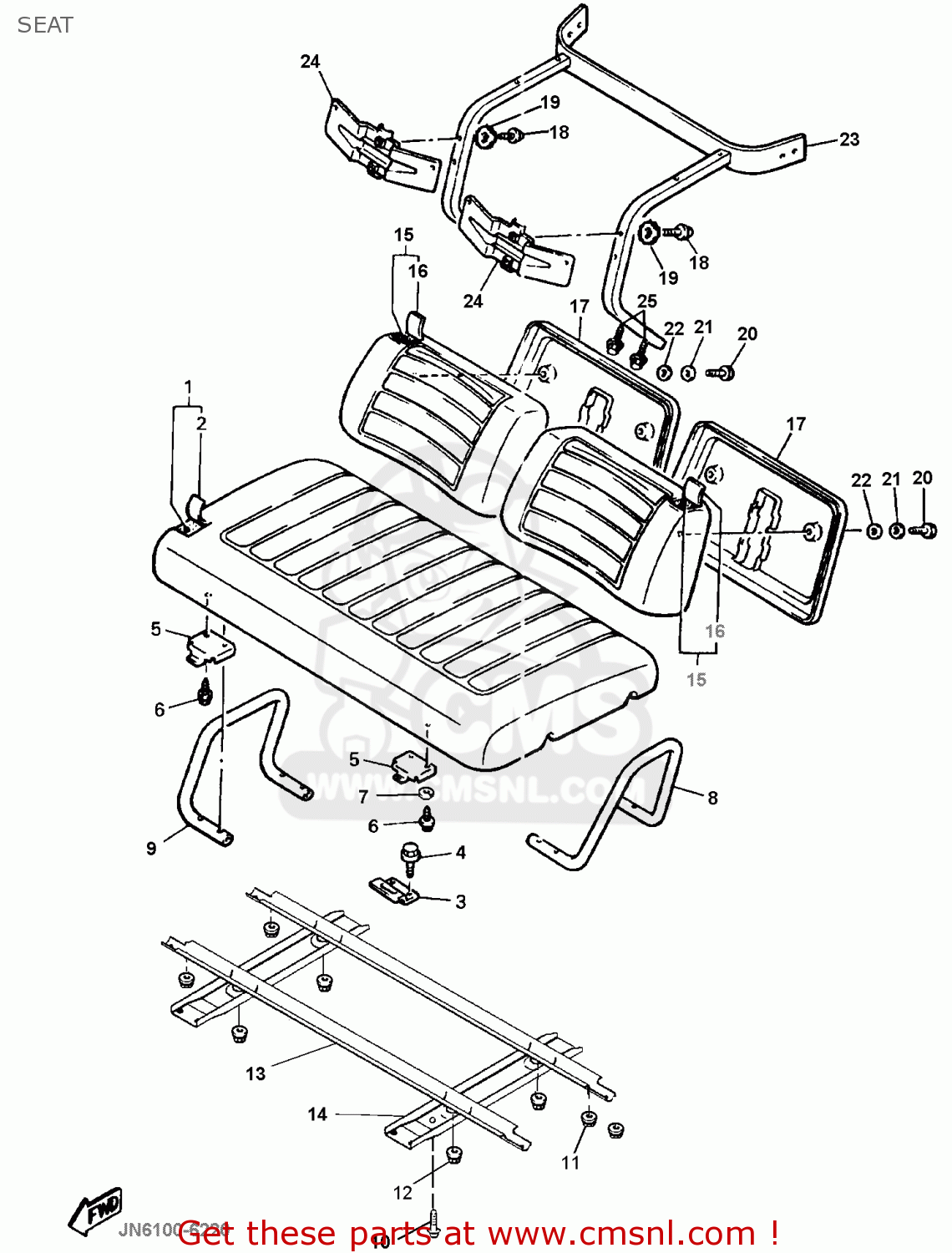 Yamaha G16-ap/ar 1996/1997 Seat - schematic partsfiche