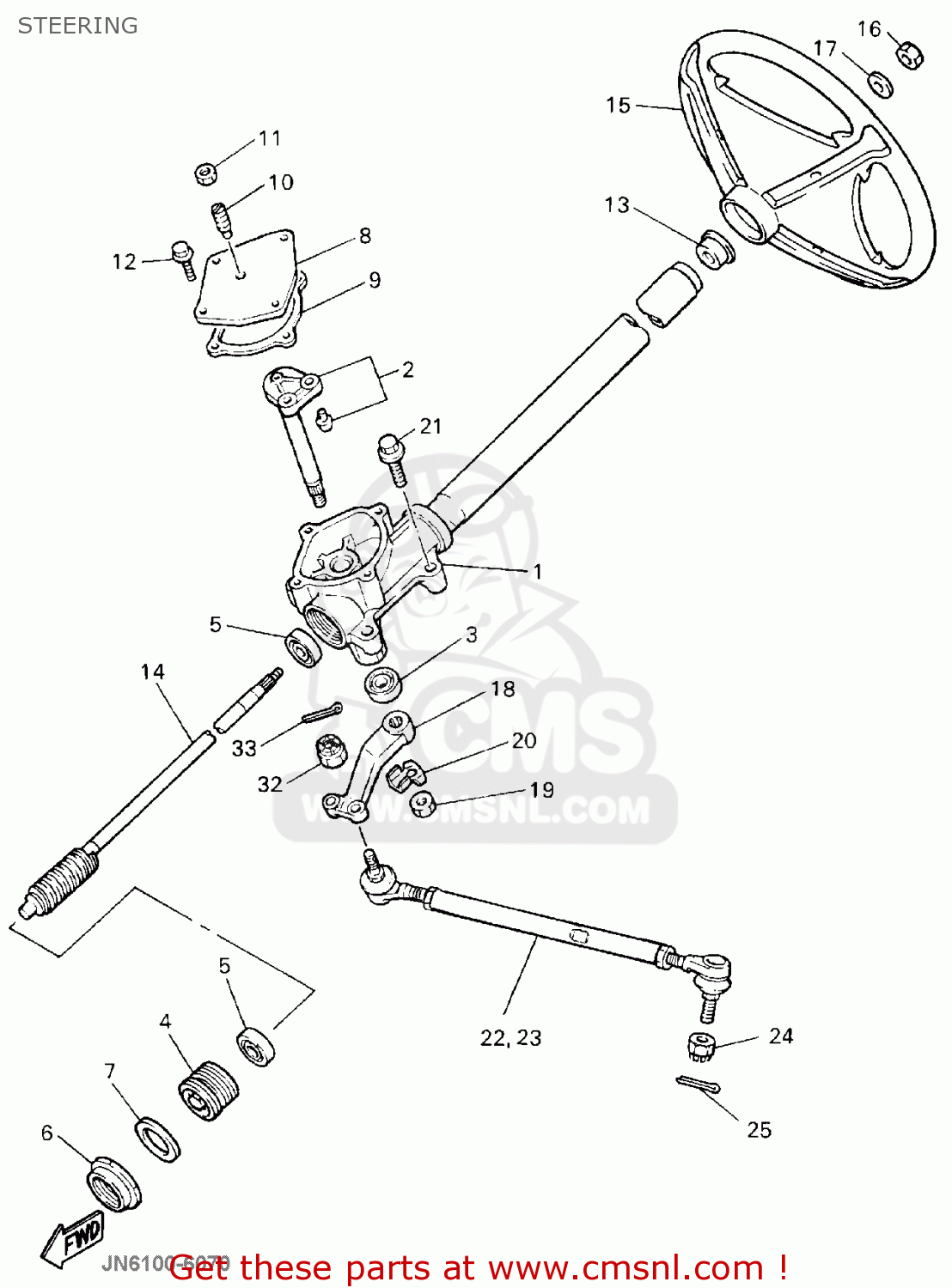 Yamaha G19EP 1996 STEERING buy original STEERING spares online