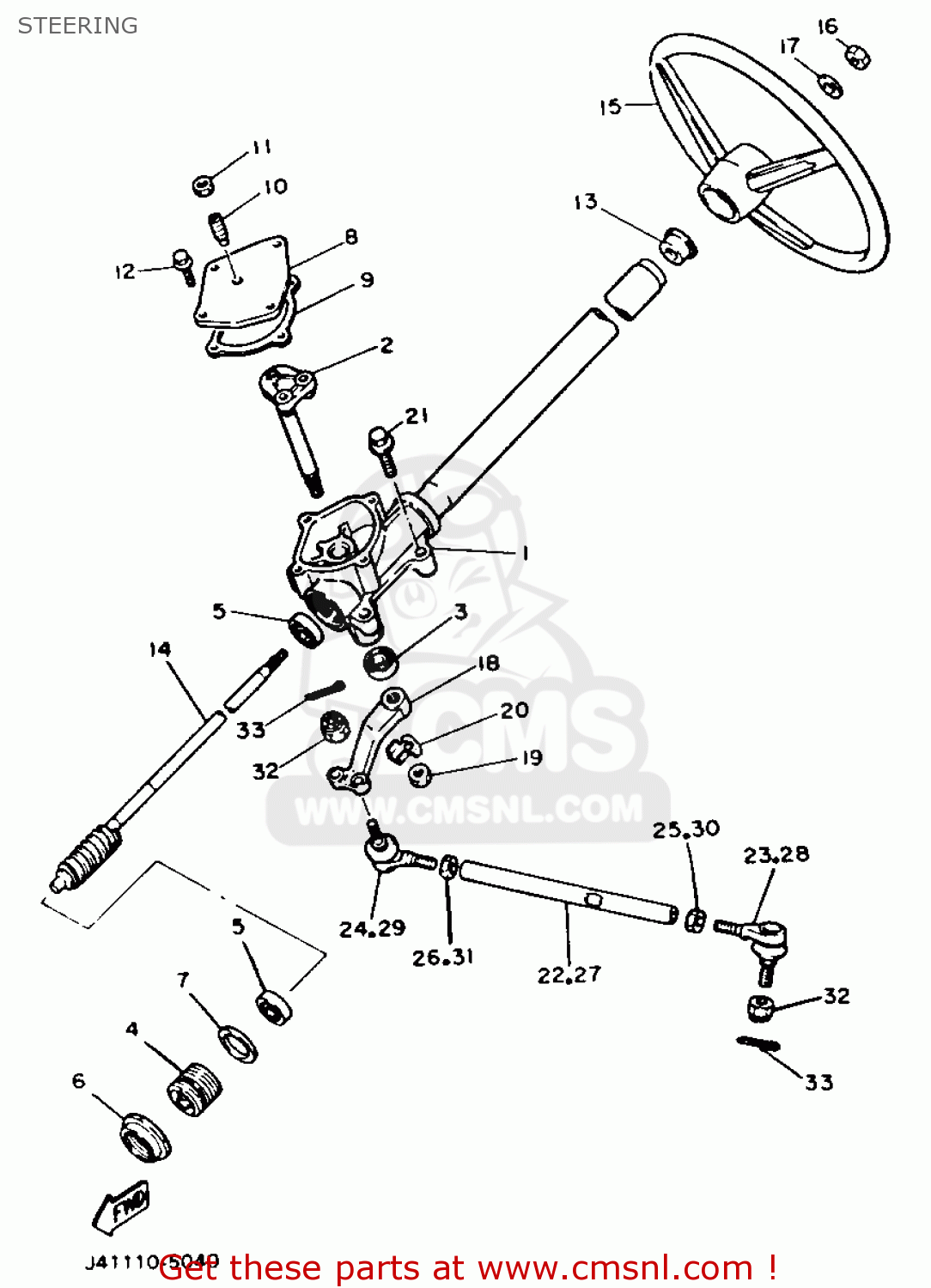 Yamaha G2A5 1985 STEERING buy original STEERING spares online