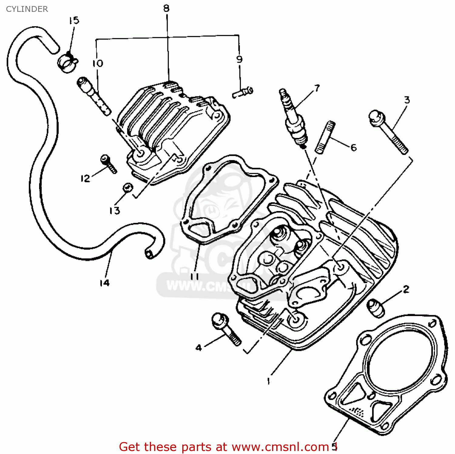 Yamaha G2A6 1986 CYLINDER buy original CYLINDER spares online
