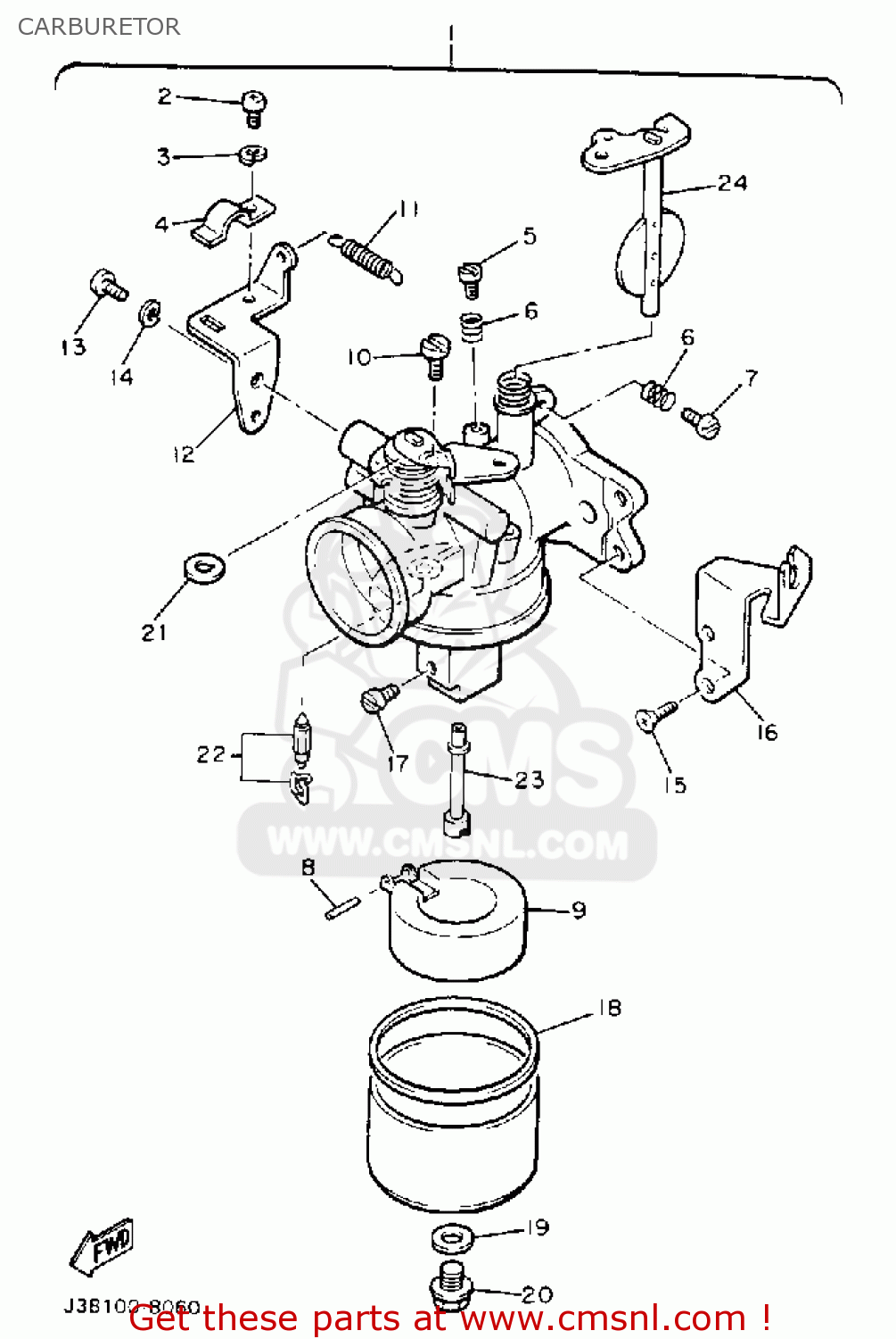 Yamaha G2-AD 1989 CARBURETOR - buy original CARBURETOR spares online