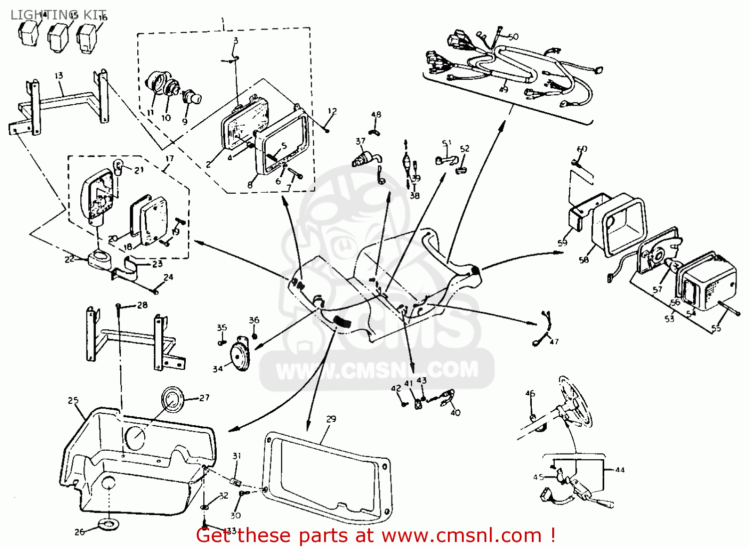 Yamaha G2-E5 1985/1986 LIGHTING KIT - buy original ... yamaha golf cart parts diagram melex wiring 