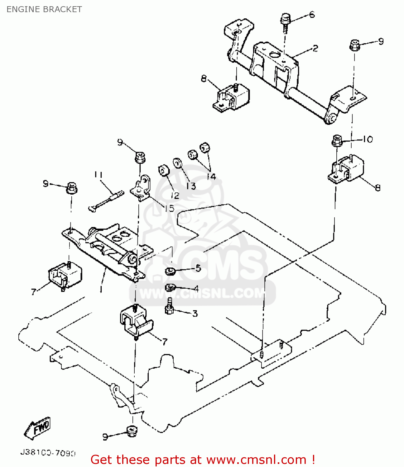 Yamaha G5AG 1991 ENGINE BRACKET buy original ENGINE BRACKET spares