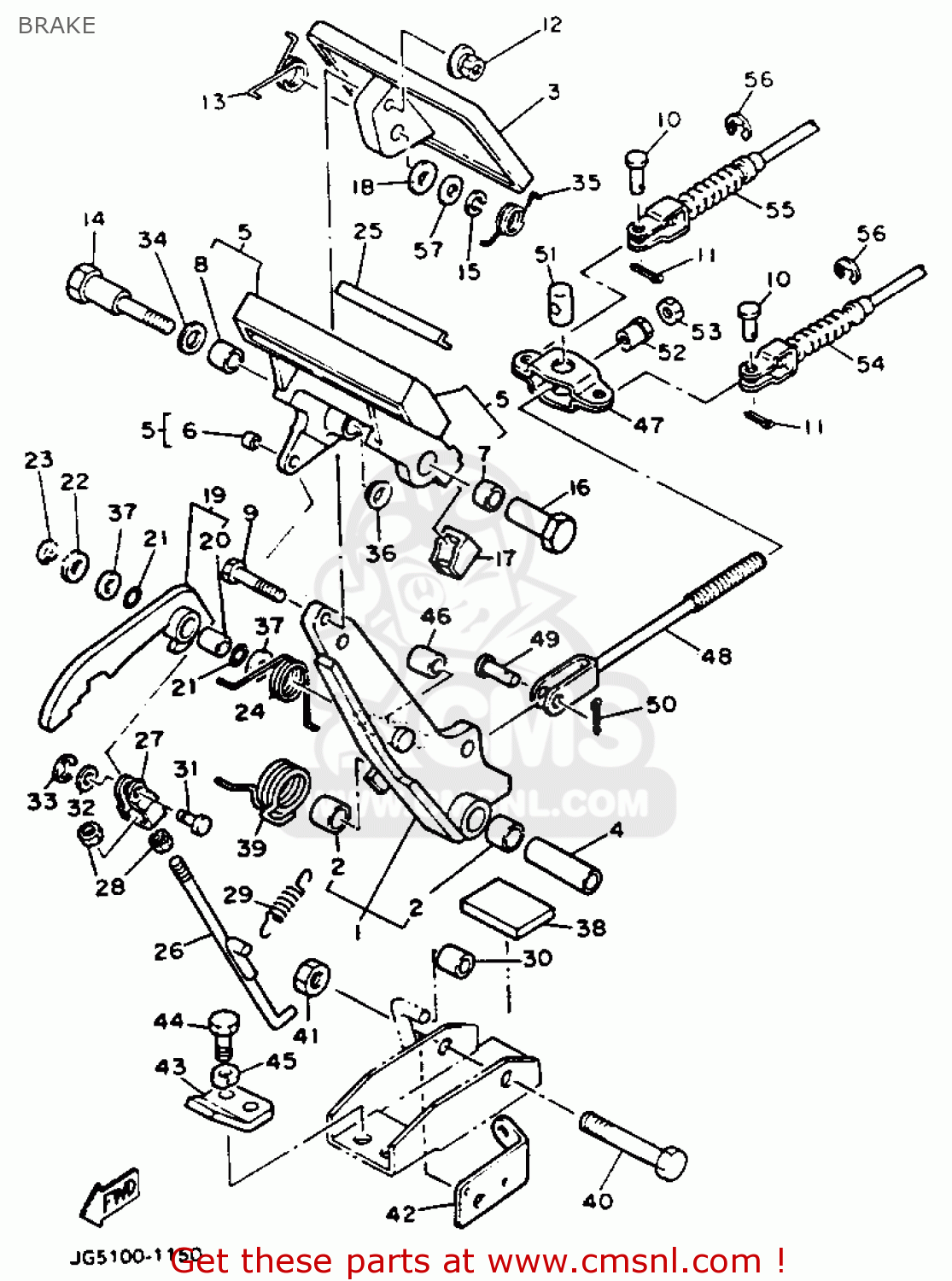 Yamaha G9-ah Golf Buggy 1992 Brake - schematic partsfiche yamaha g16 golf cart headlight wiring diagram 