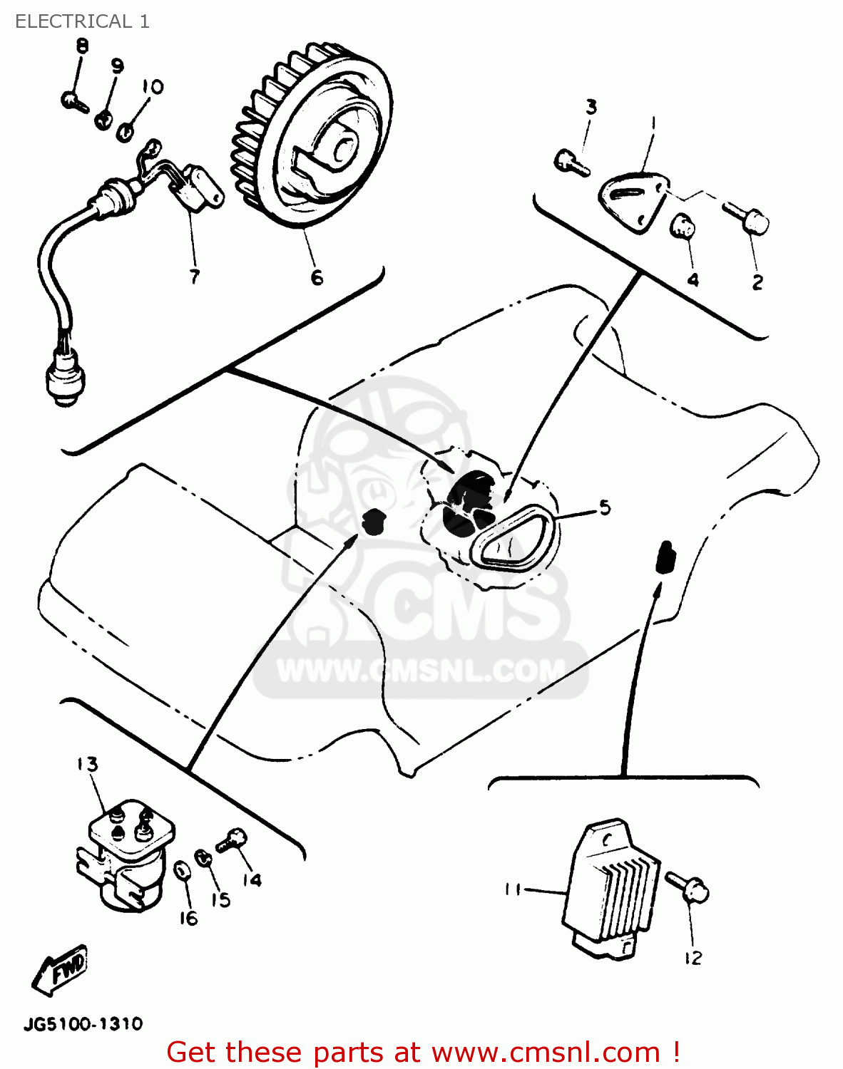 Yamaha G9-AH GOLF BUGGY 1992 ELECTRICAL 1 - buy original ELECTRICAL 1 ...