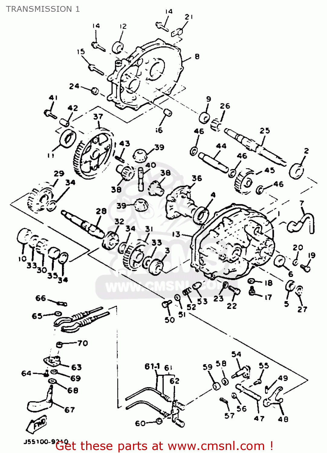 Yamaha G9-ah Golf Car 1992 Transmission 1 - schematic ... club car carryall parts diagram 