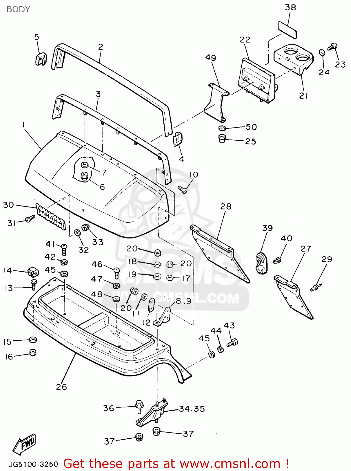 Yamaha G9-AK GOLF CAR 1994 BODY - buy original BODY spares online