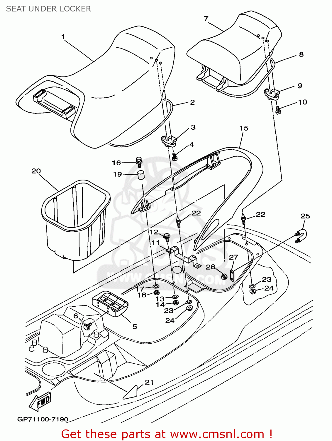 Yamaha GP760V 1997 USA SEAT UNDER LOCKER - Buy Original SEAT UNDER ...