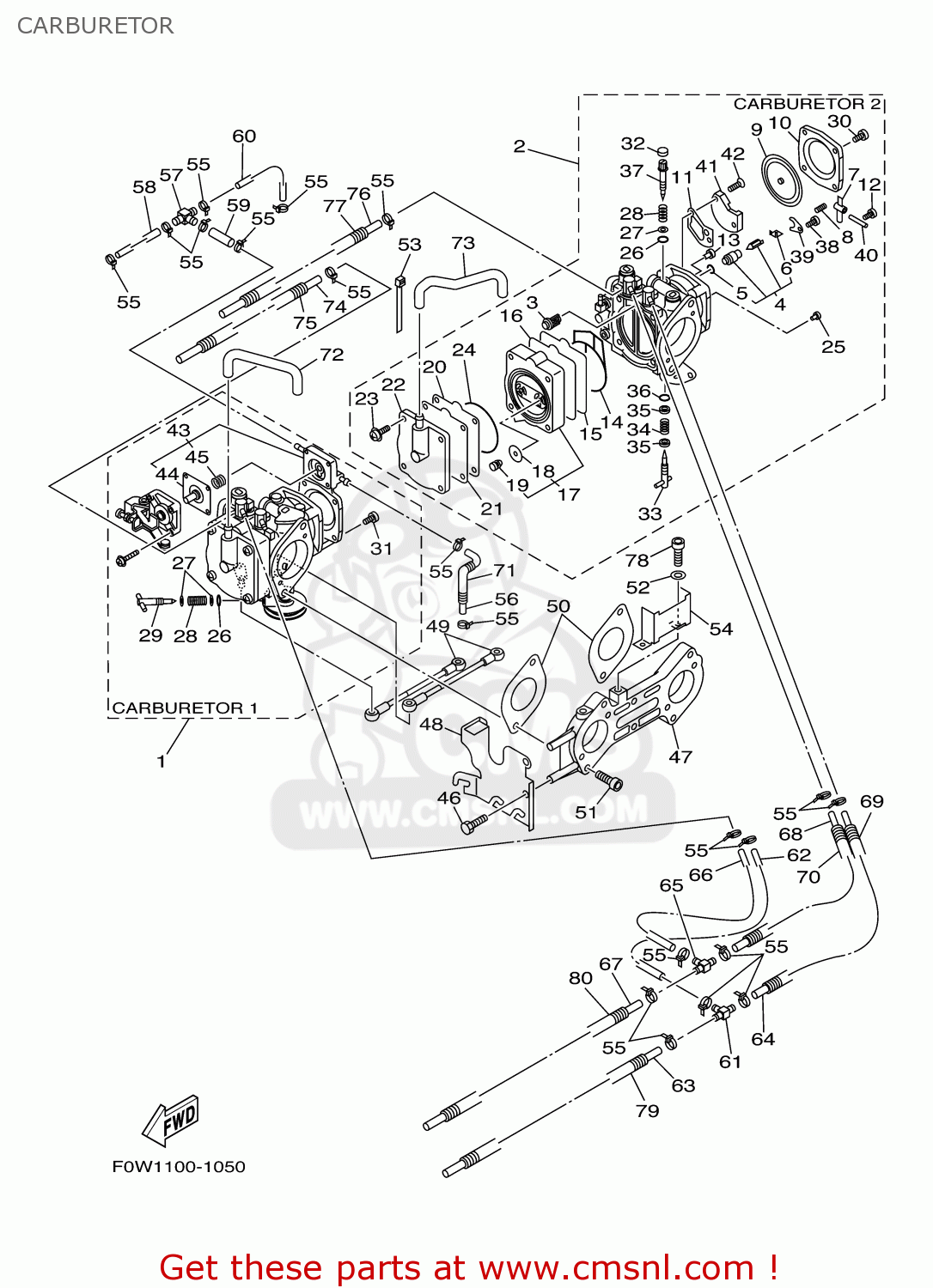 Yamaha GP800A-B 2003 CARBURETOR - buy original CARBURETOR spares online