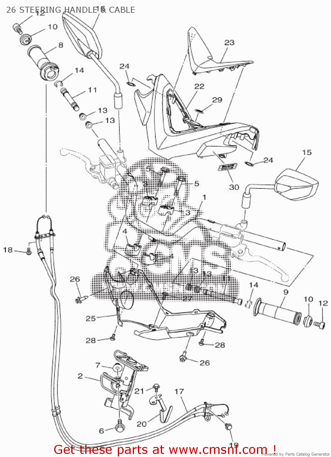 Yamaha GPD125-A 2017 BV31 EUROPE NMAX 1SBV3-300E1 26 STEERING HANDLE ...