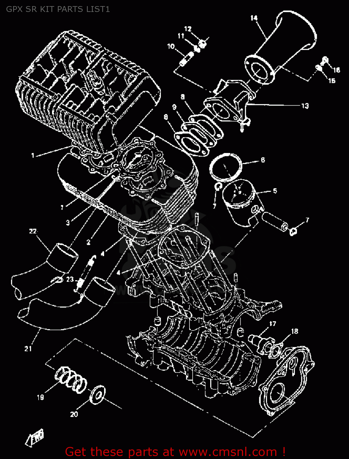 Yamaha GPX433F 1974 GPX SR KIT PARTS LIST1 buy original GPX SR KIT