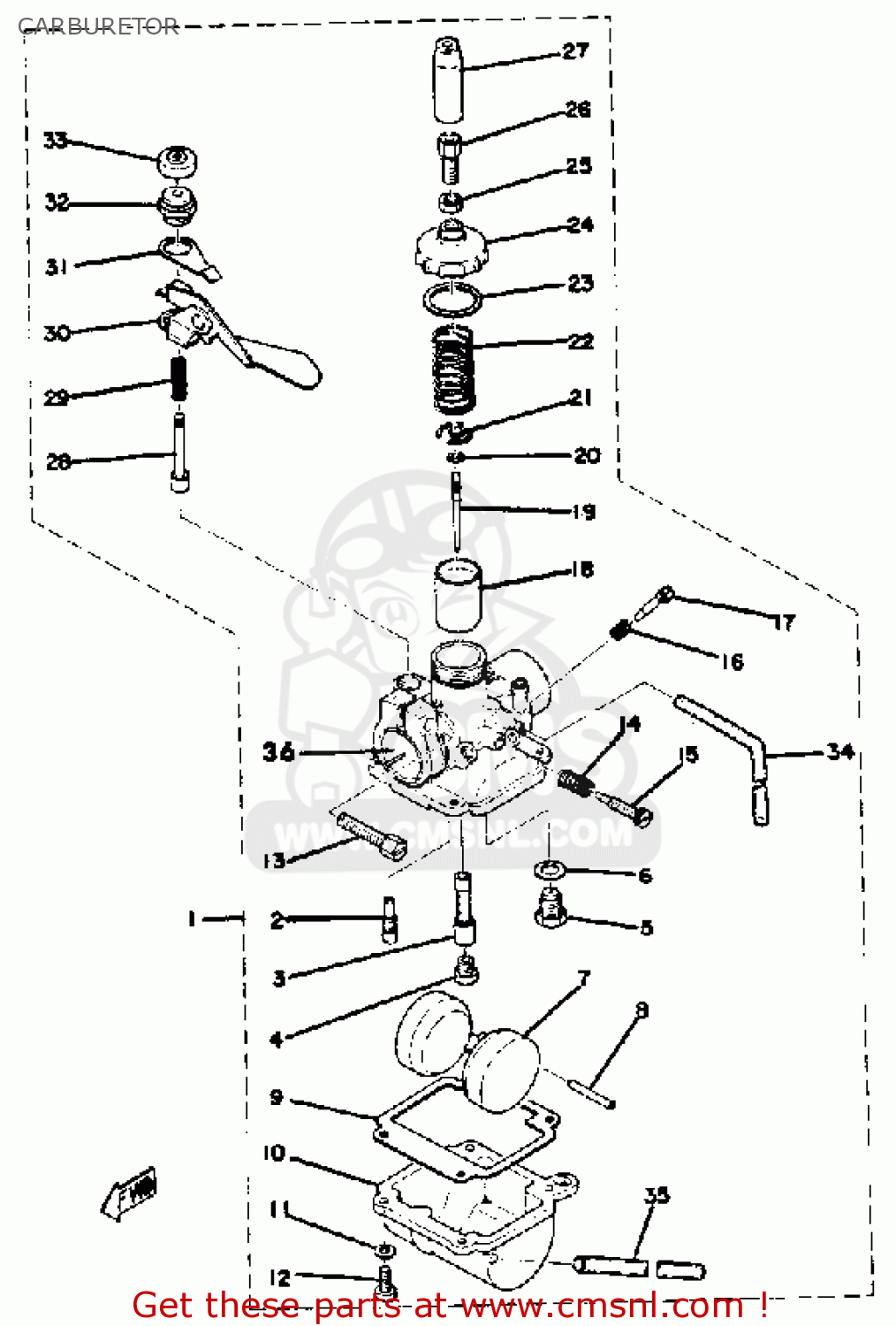 Yamaha GT80 1976 USA CARBURETOR - buy original CARBURETOR spares online