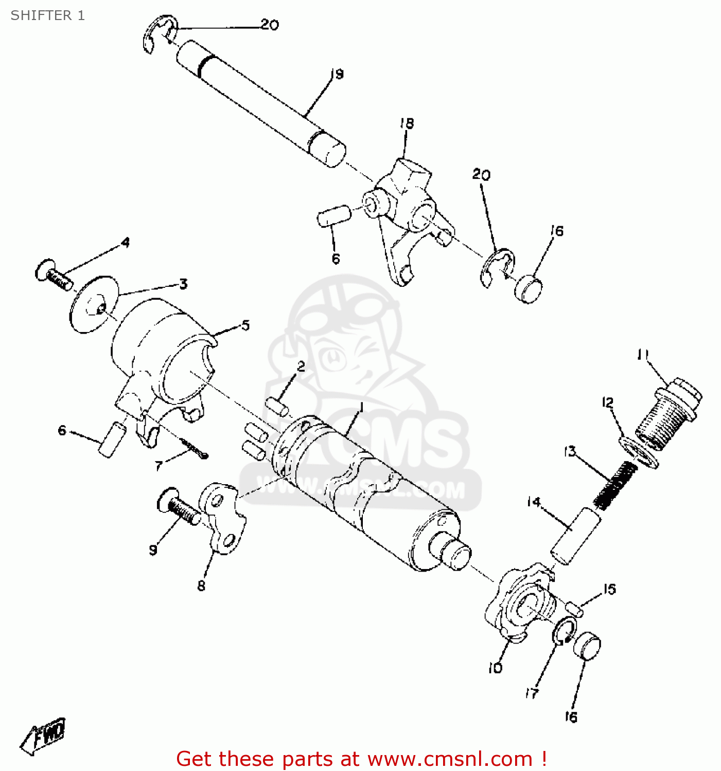 Yamaha Gt80b 1975 Shifter 1 - schematic partsfiche