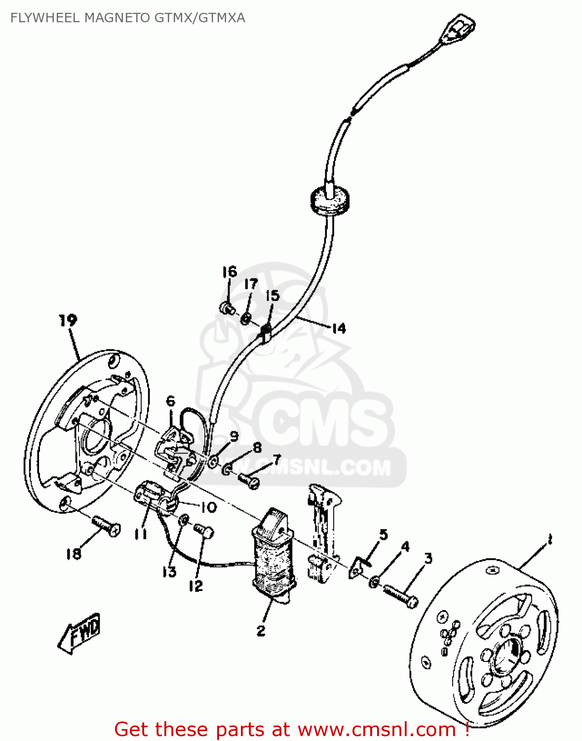 Yamaha GTMX 1973 USA FLYWHEEL MAGNETO GTMX/GTMXA - buy original ...