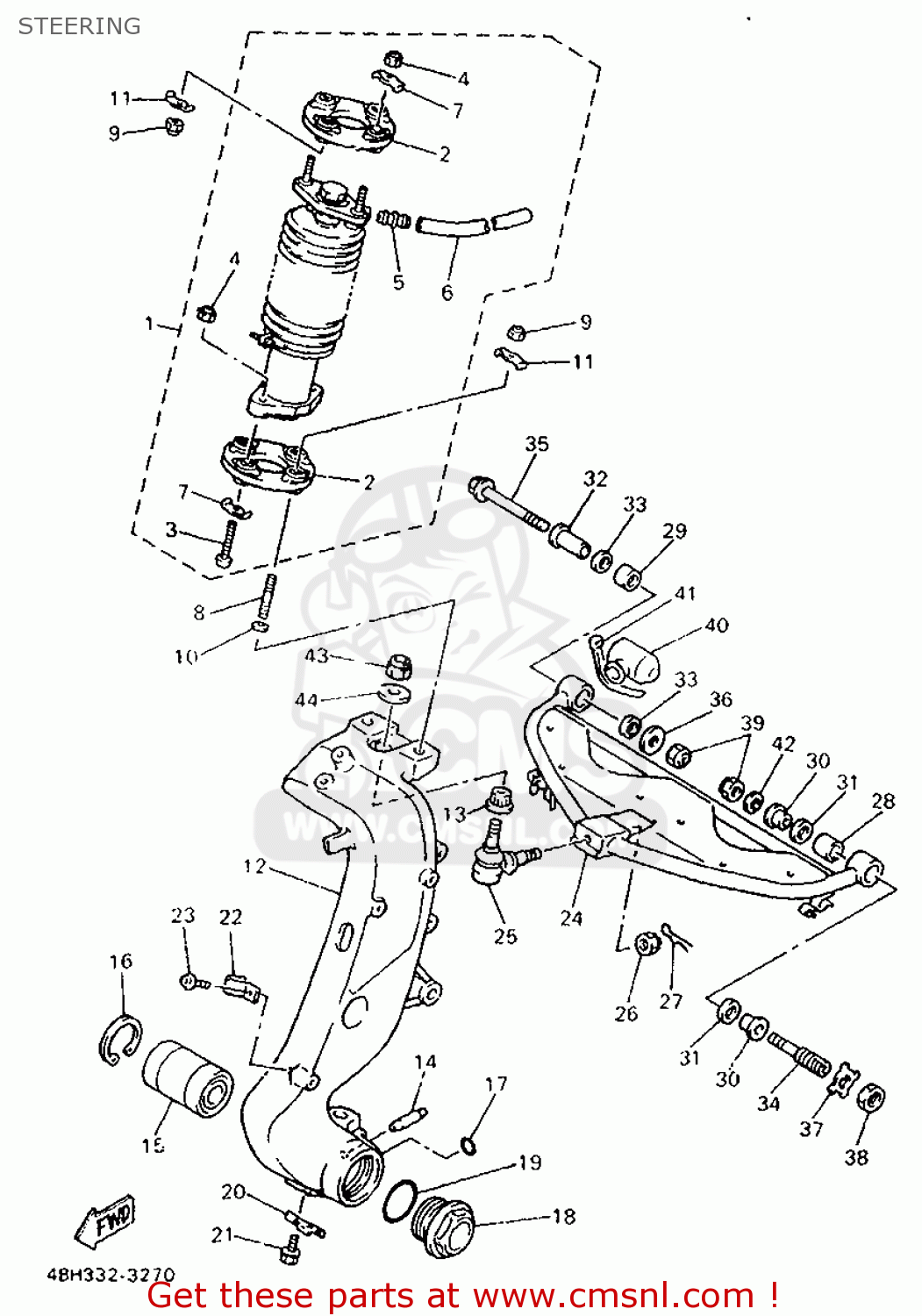 Yamaha GTS1000 1998 4BH6 GERMANY 284BH-332G1 STEERING - buy original ...