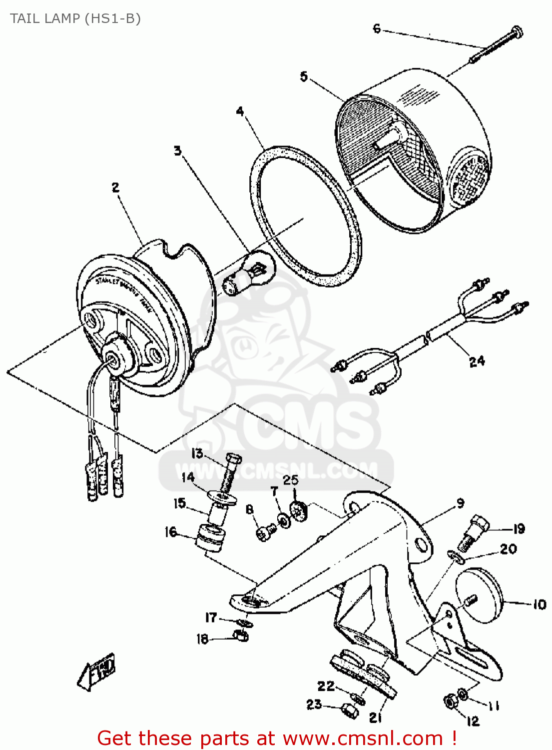 Yamaha HS1B 1971 USA TAIL LAMP (HS1-B) - buy original TAIL LAMP (HS1-B ...