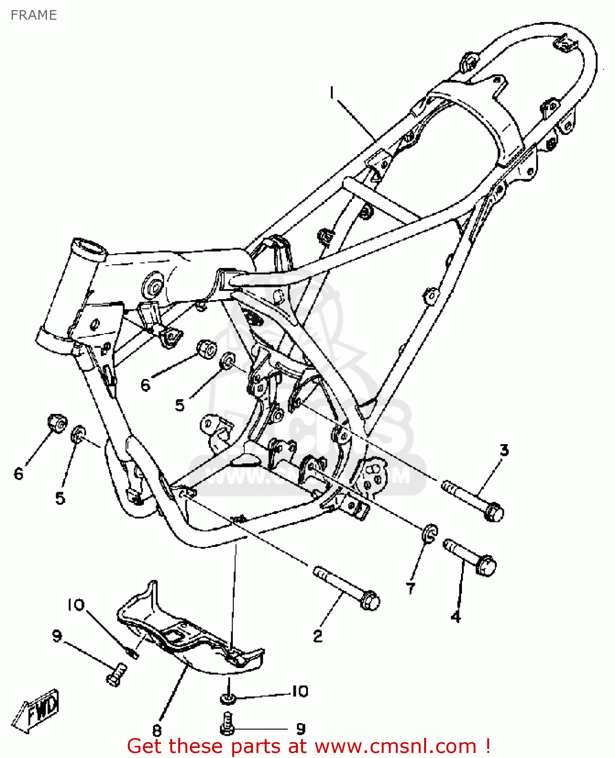 Yamaha IT125 1981 (B) USA FRAME - buy original FRAME spares online