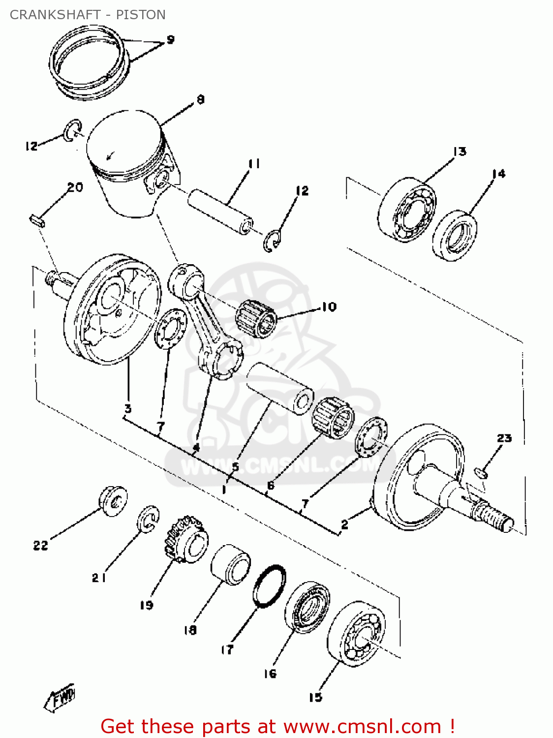 Yamaha It175 1977 Usa Crankshaft - Piston - Buy Original Crankshaft 