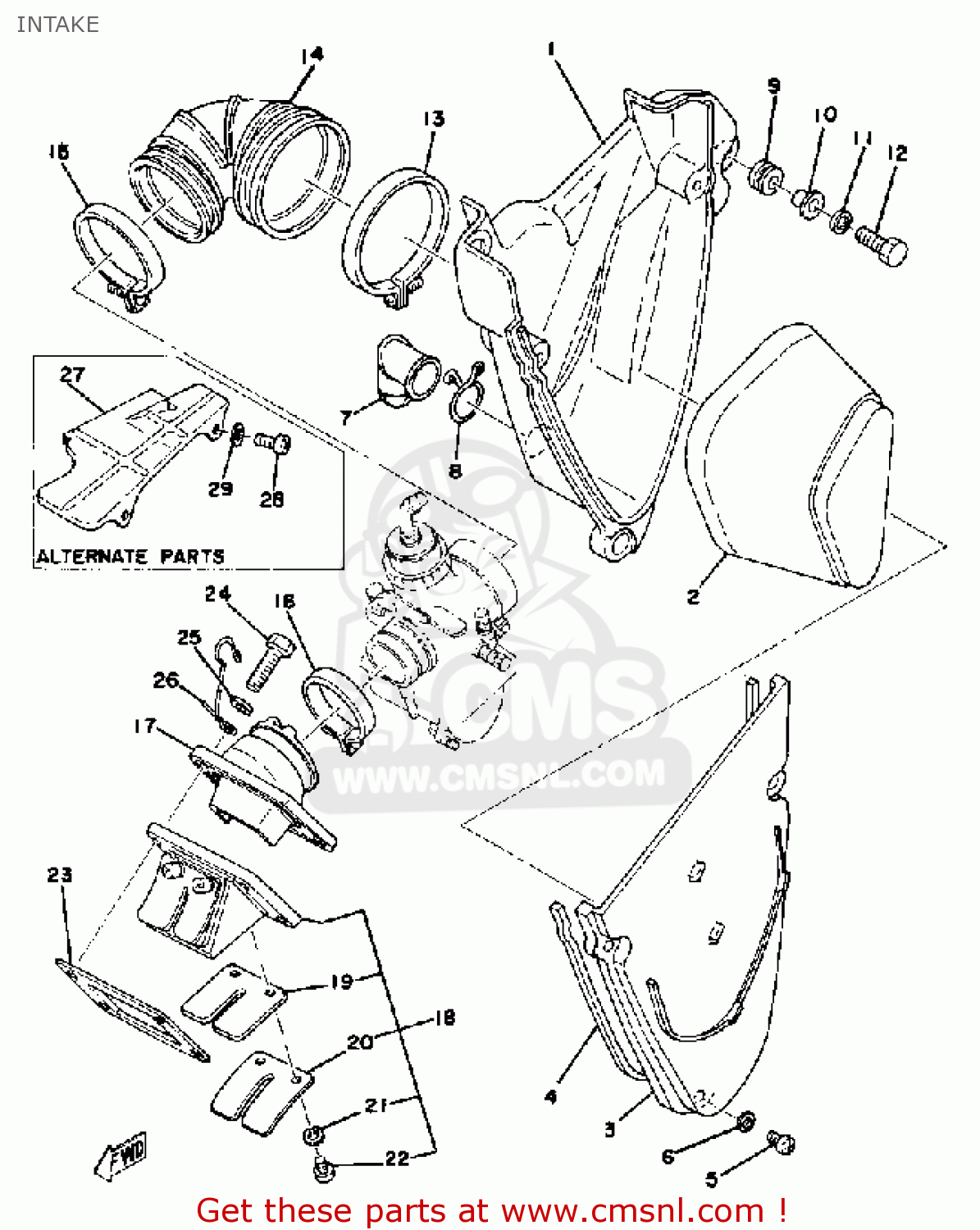 Yamaha IT175 1978 USA INTAKE buy original INTAKE spares online