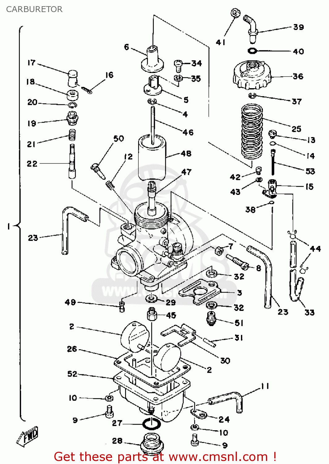 Yamaha IT175 1980 (A) USA CARBURETOR - buy original CARBURETOR spares ...