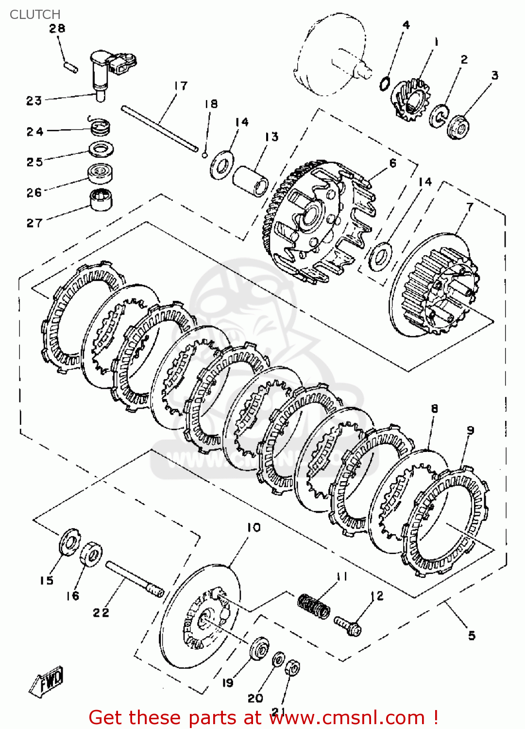 Yamaha IT175 1980 (A) USA CLUTCH buy original CLUTCH spares online