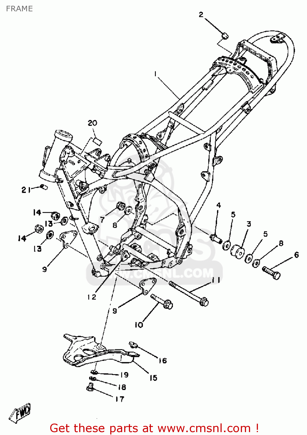 Yamaha IT175 1980 (A) USA FRAME - buy original FRAME spares online