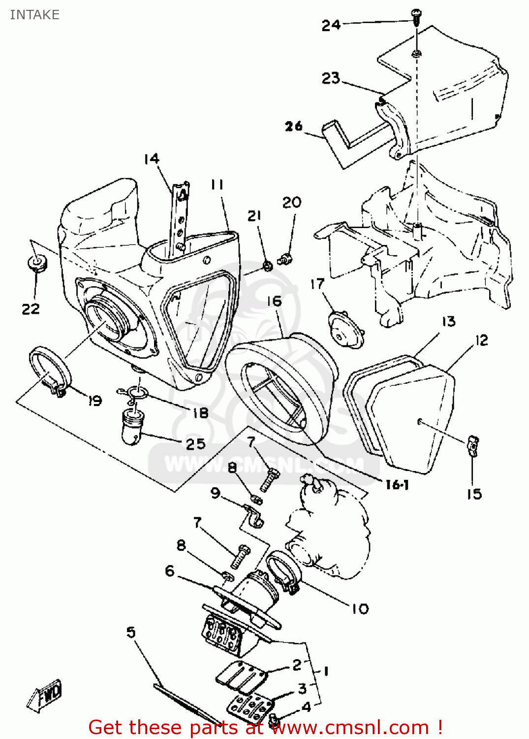 Yamaha IT175 1980 (A) USA INTAKE - buy original INTAKE spares online