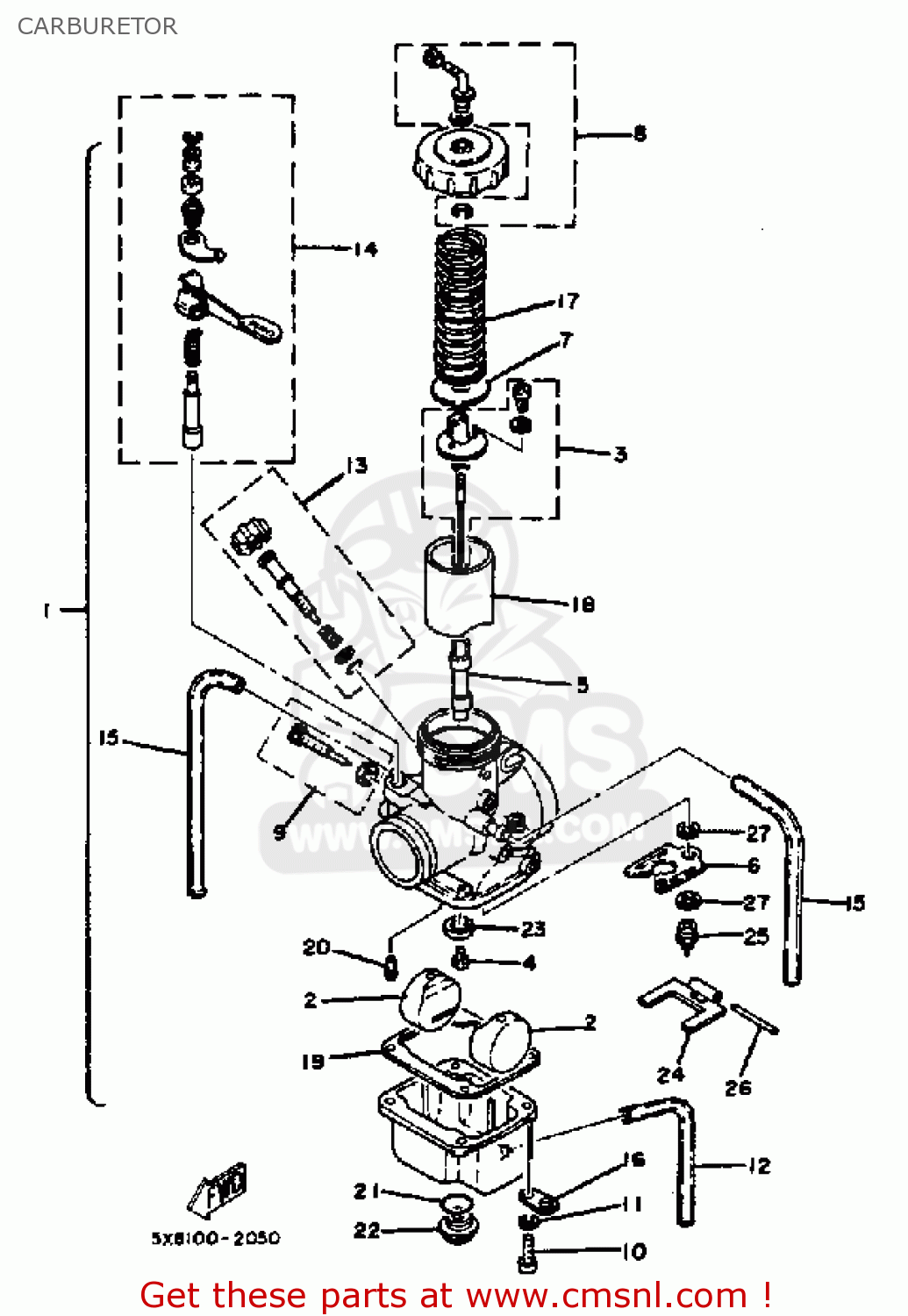 Yamaha IT175 1982 (C) USA CANADA CARBURETOR - buy original CARBURETOR ...