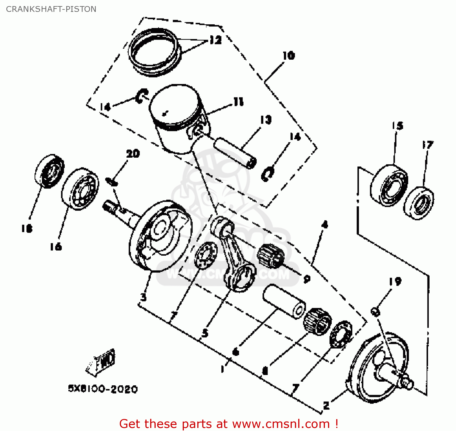 Yamaha IT175 1982 (C) USA CANADA CRANKSHAFTPISTON buy original CRANKSHAFTPISTON spares online