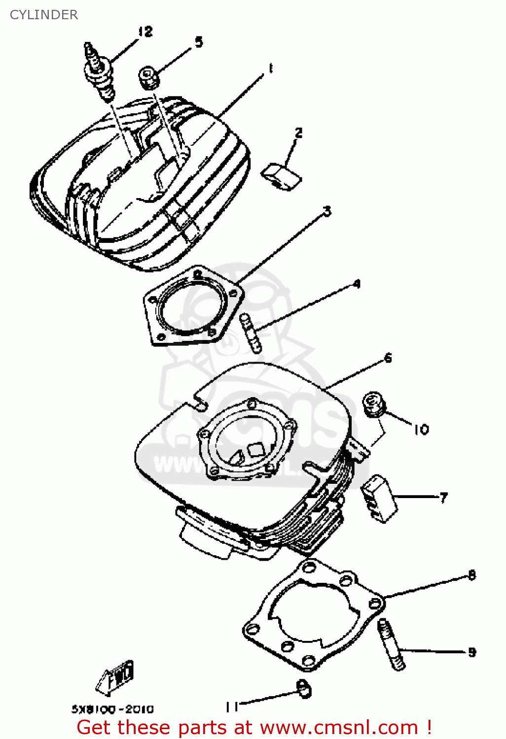 Yamaha IT175 1982 (C) USA CANADA CYLINDER buy original CYLINDER spares online