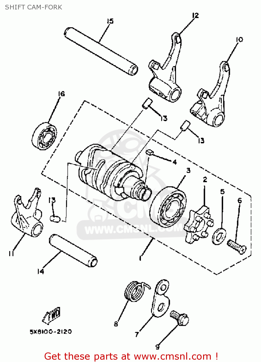 Yamaha IT175 1982 (C) USA CANADA SHIFT CAMFORK buy original SHIFT CAMFORK spares online