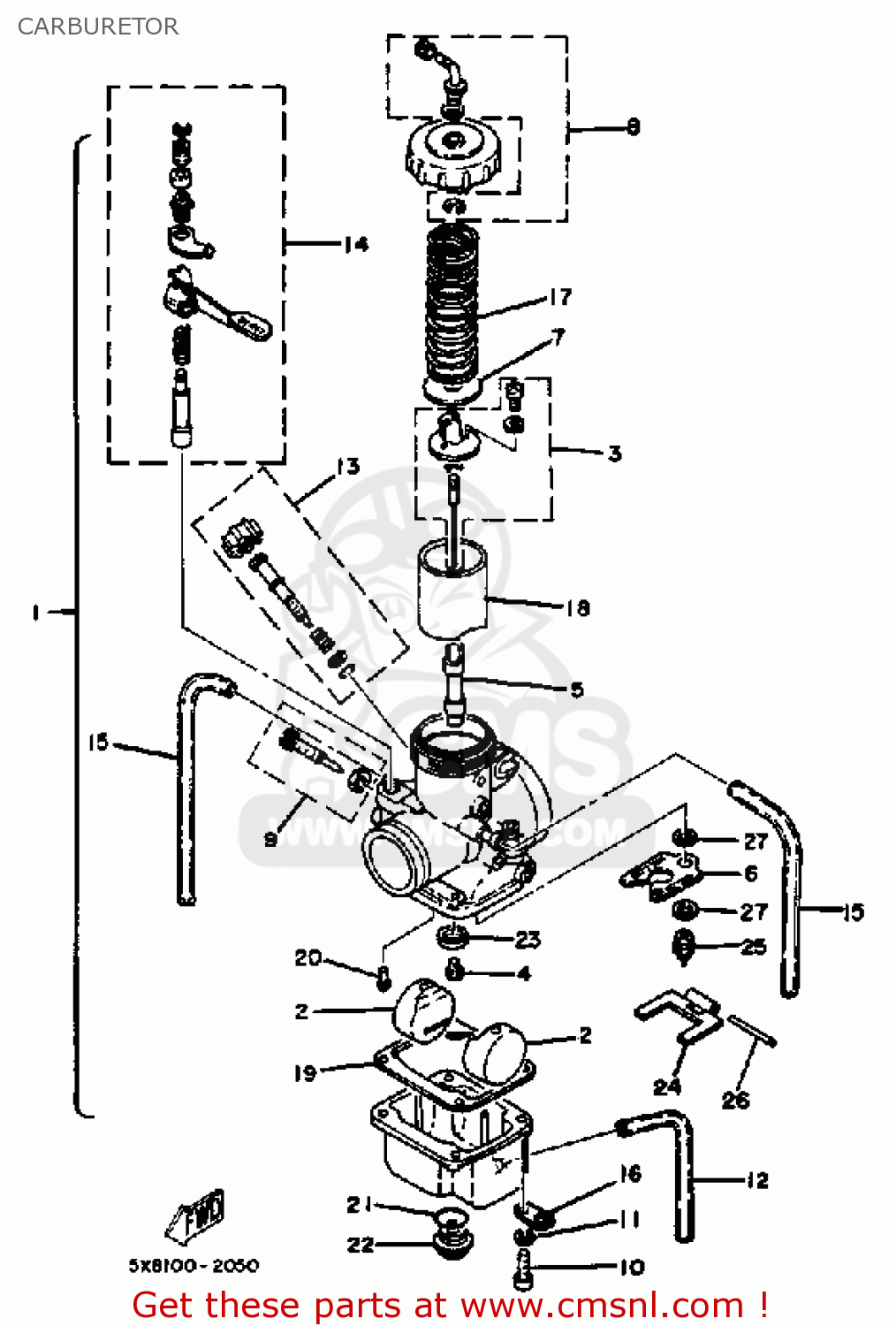 Yamaha IT175 1983 (D) USA CANADA CARBURETOR - buy original CARBURETOR ...