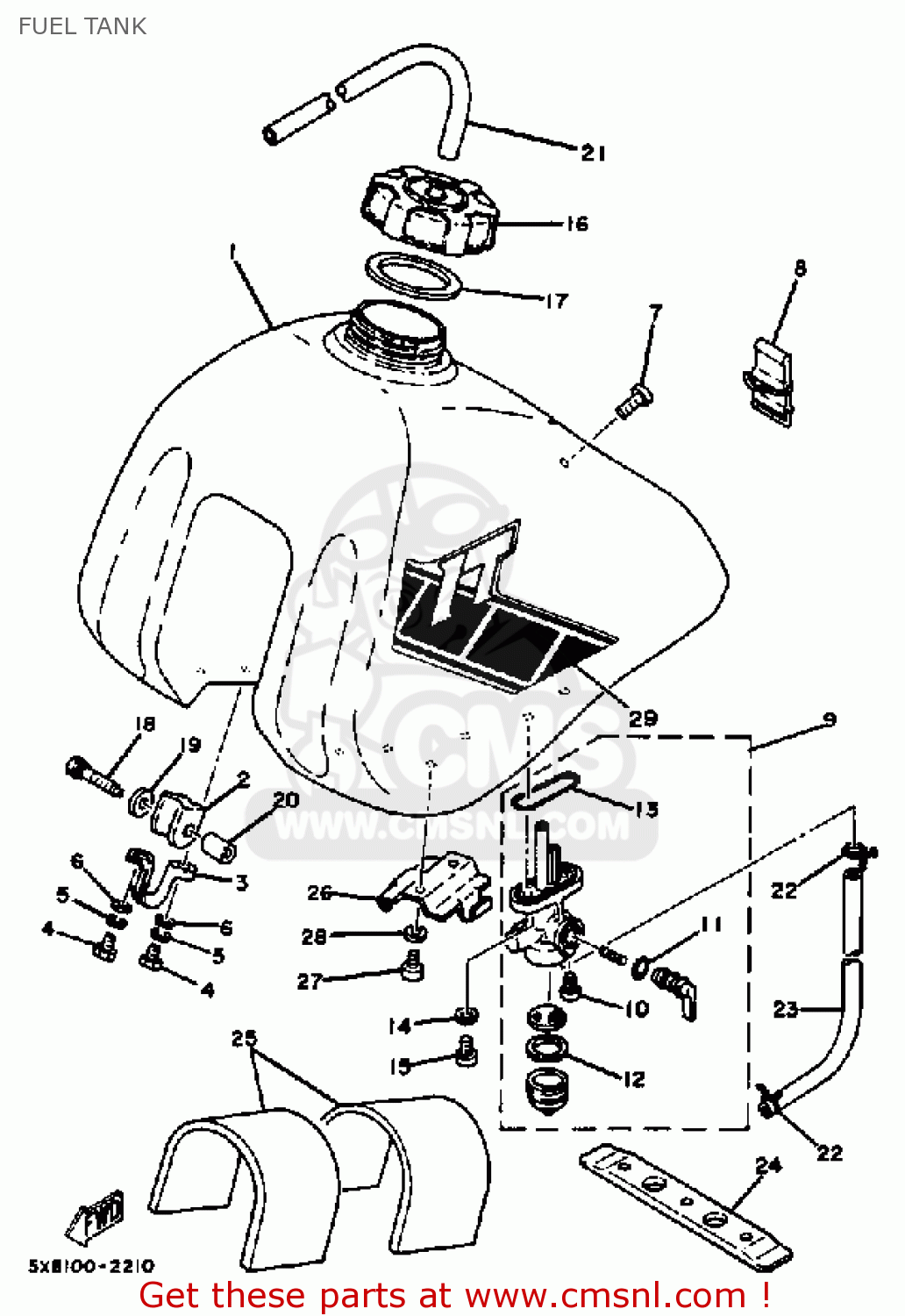 Yamaha IT175 1983 (D) USA CANADA FUEL TANK buy original FUEL TANK spares online