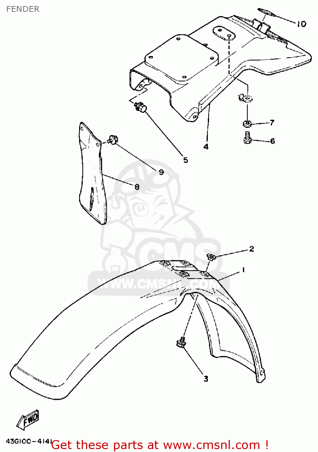 Yamaha IT200 1985 (F) USA CANADA FENDER - buy original FENDER spares online