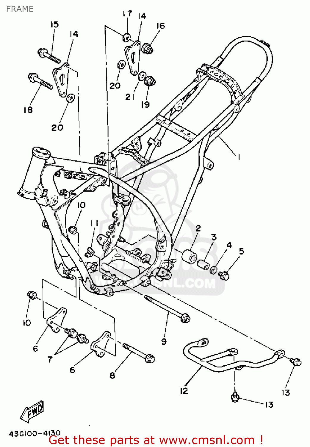 Yamaha IT200 1986 (G) USA CANADA FRAME - buy original FRAME spares online