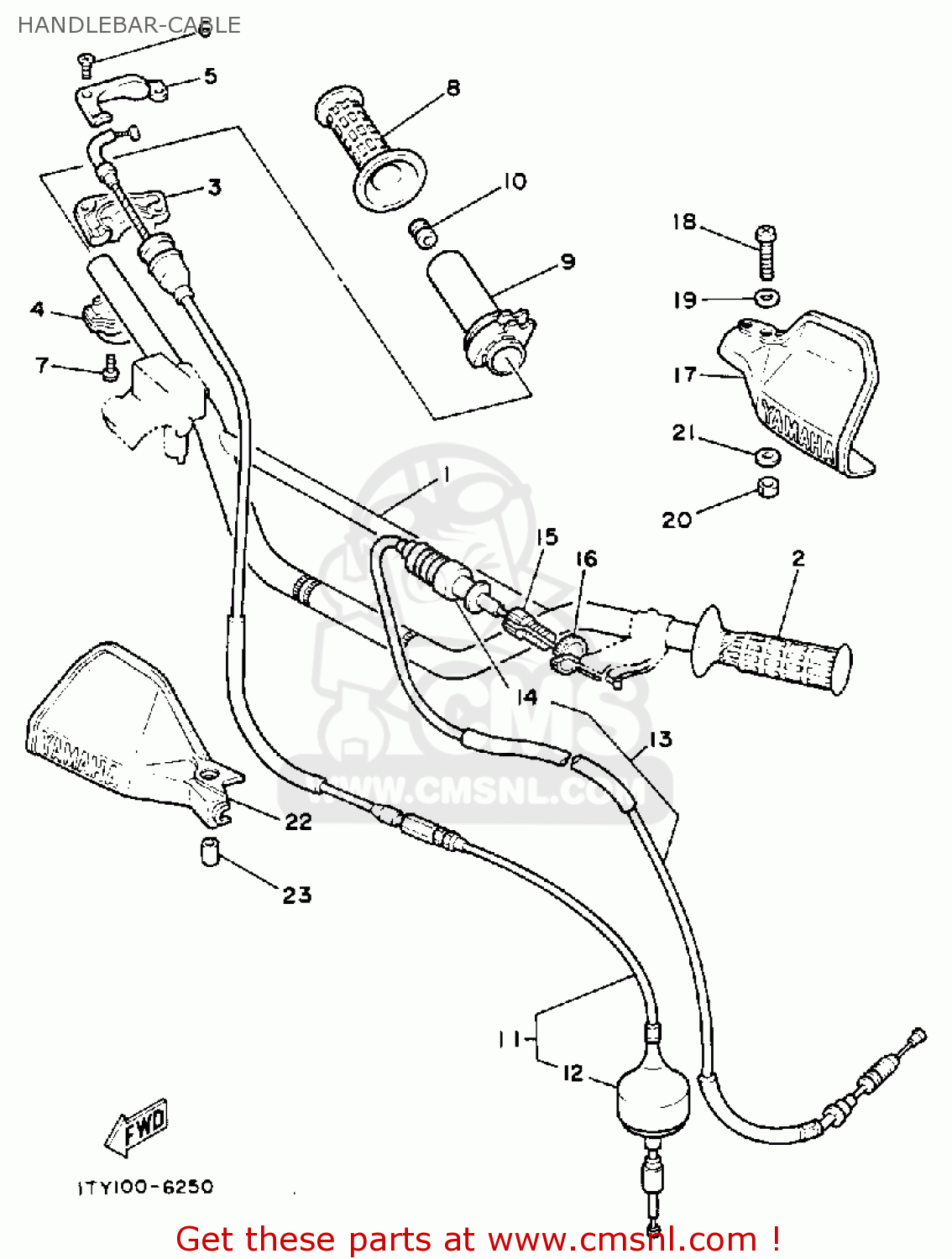 Yamaha IT200 1986 (G) USA CANADA HANDLEBAR-CABLE - buy original ...