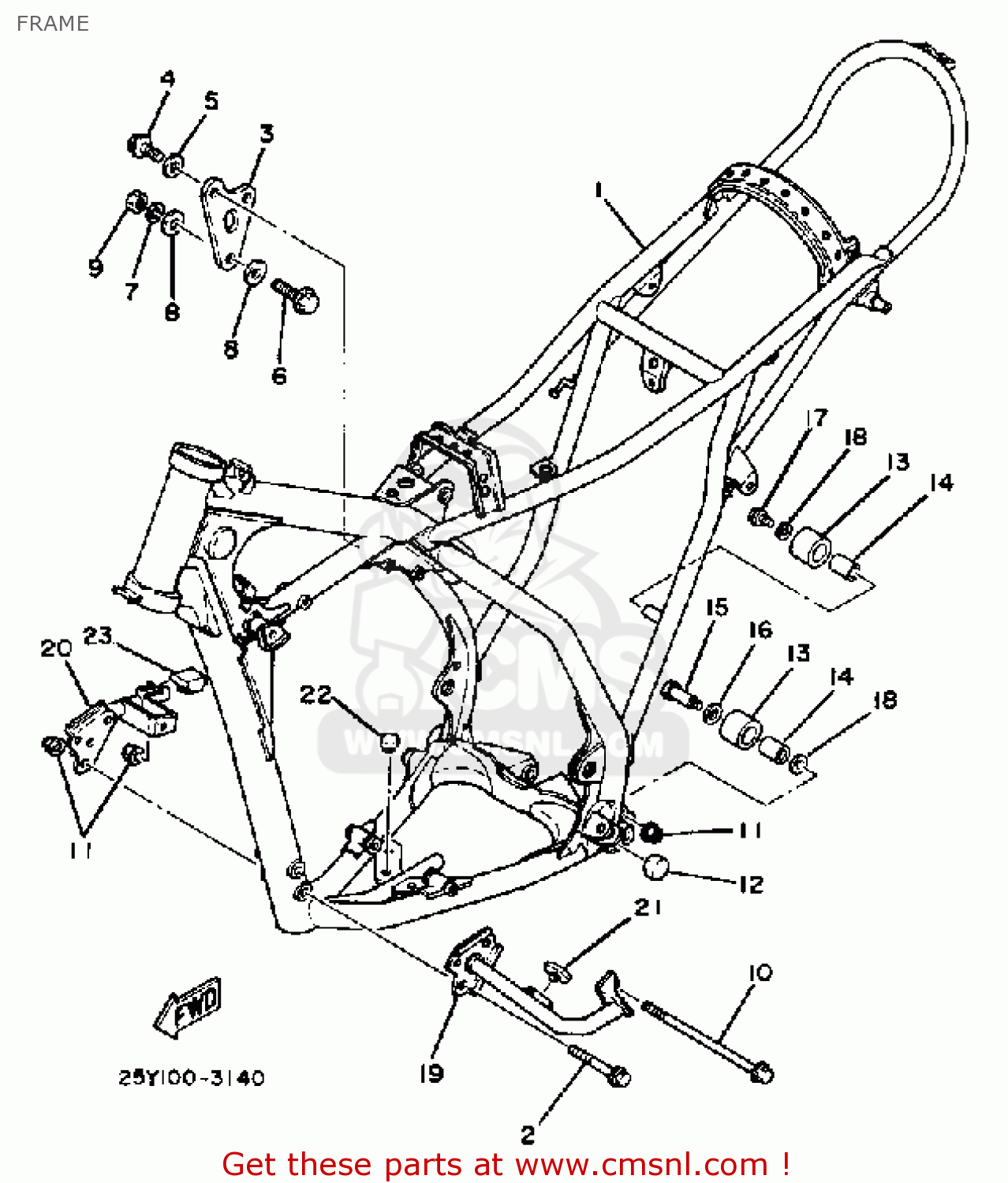 Yamaha IT250 1983 (D) USA CANADA FRAME - buy original FRAME spares online