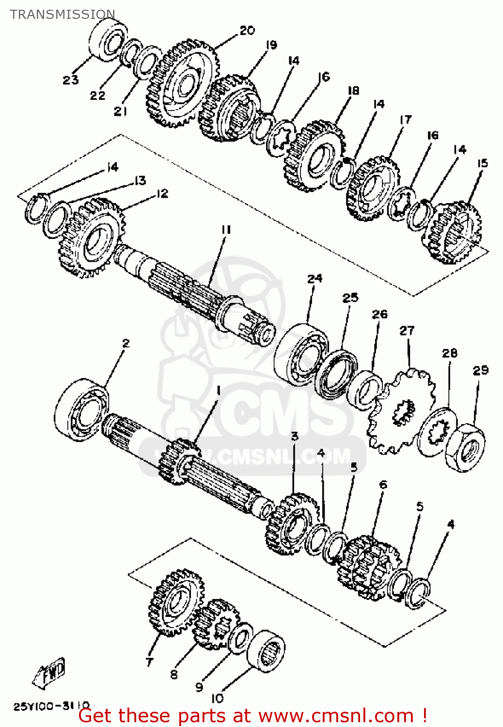Yamaha IT250 1983 (D) USA CANADA TRANSMISSION buy original