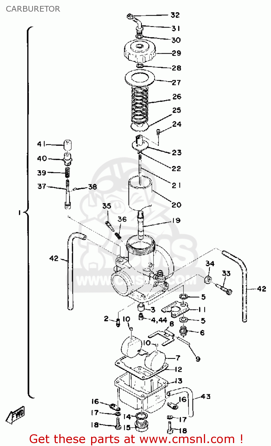 Yamaha IT400 1976 USA CARBURETOR - buy original CARBURETOR spares online