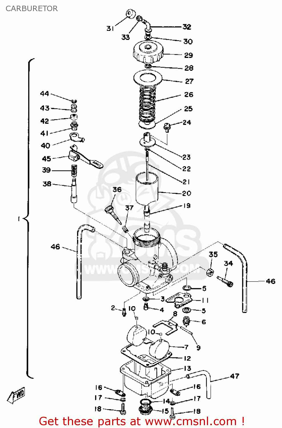 Yamaha IT400 1977 USA CANADA CARBURETOR - buy original CARBURETOR ...