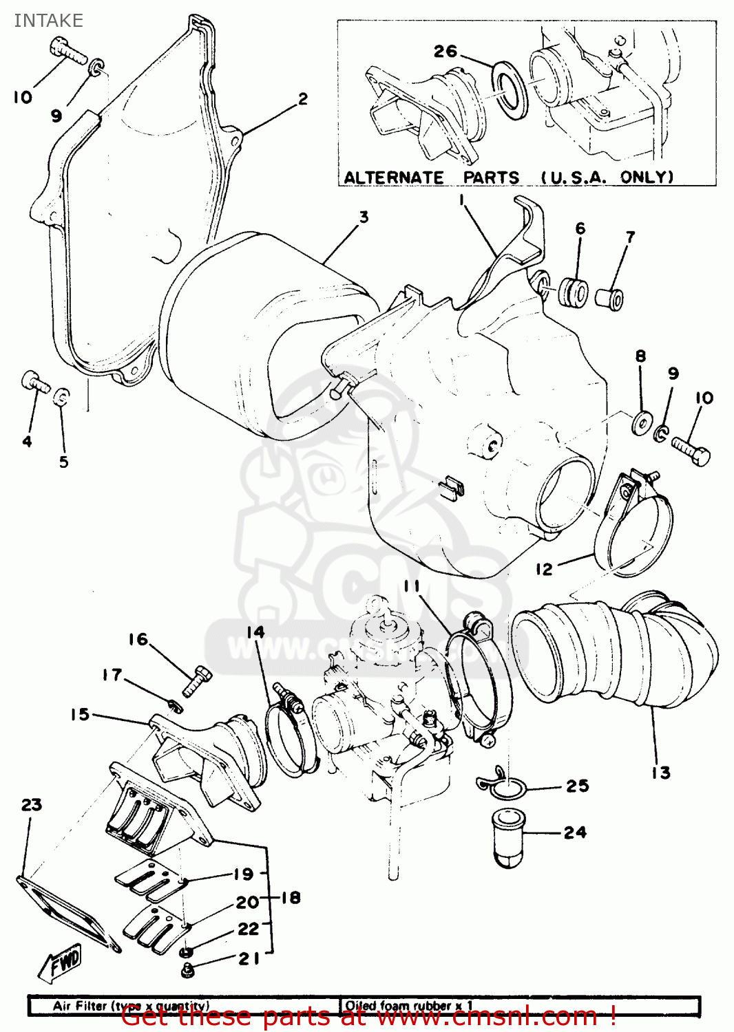 INTAKE - IT400 1978 USA CANADA