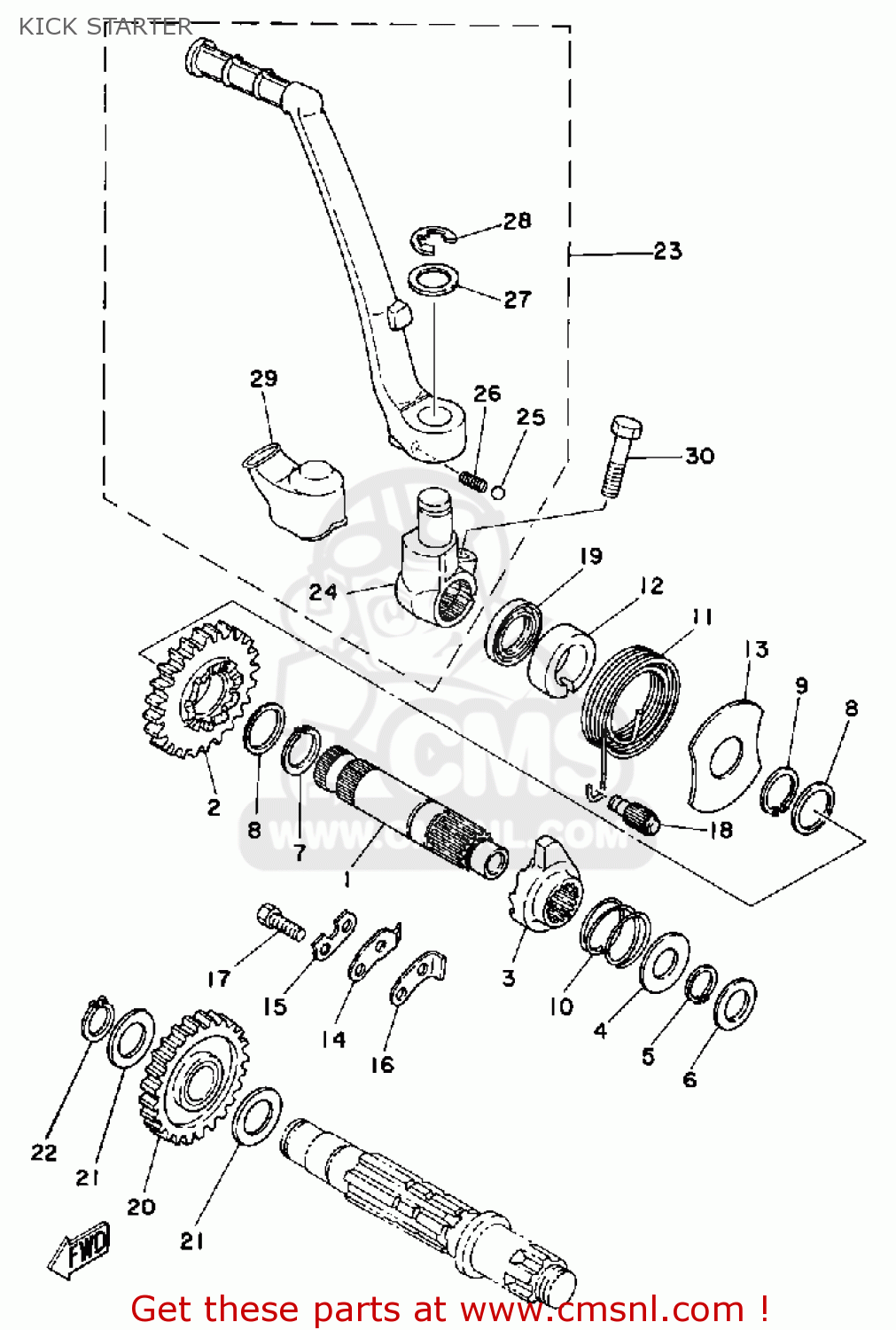 Yamaha IT425 1980 (A) USA KICK STARTER buy original KICK STARTER