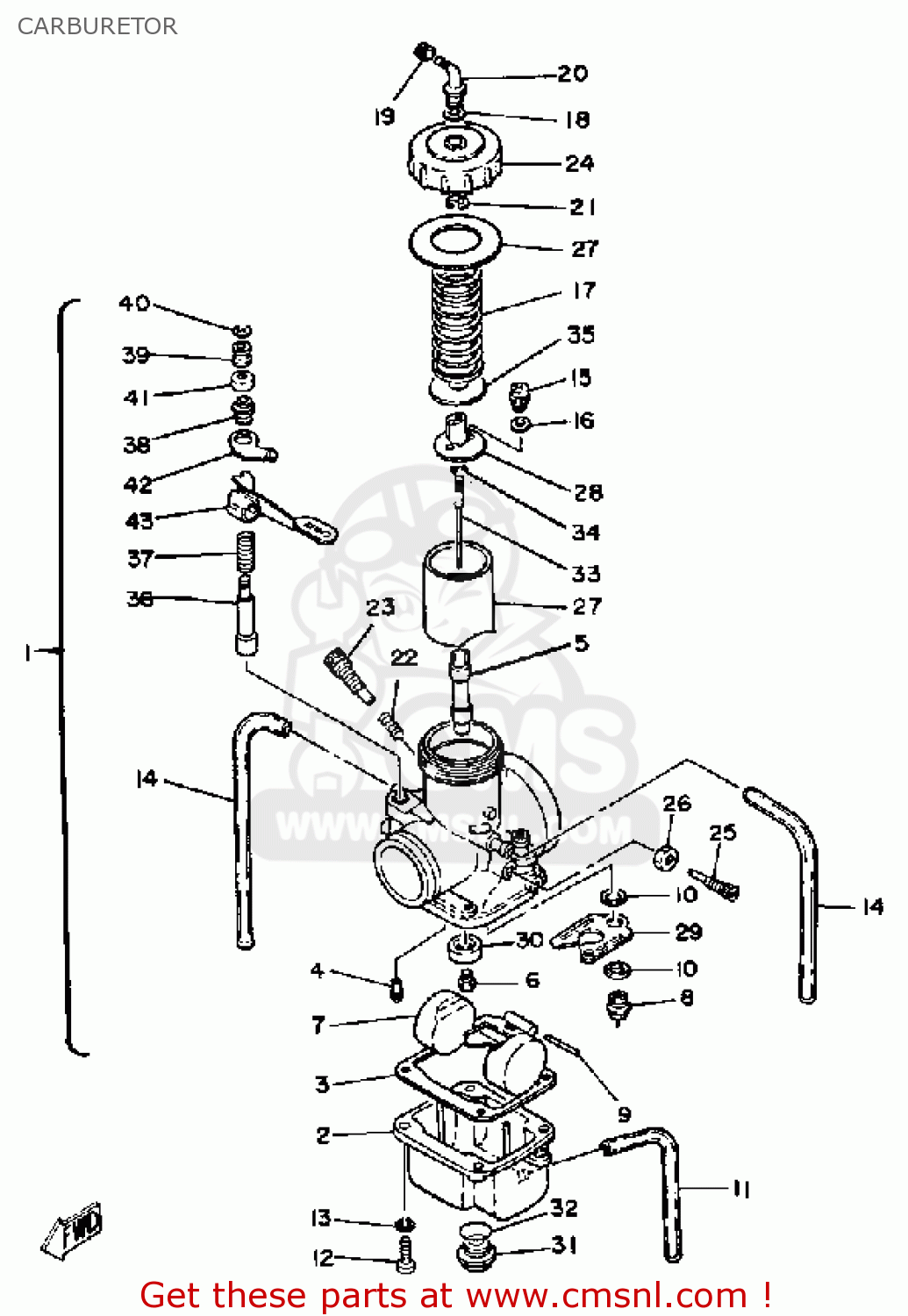 Yamaha IT465 1981 (B) USA CARBURETOR - buy original CARBURETOR spares ...