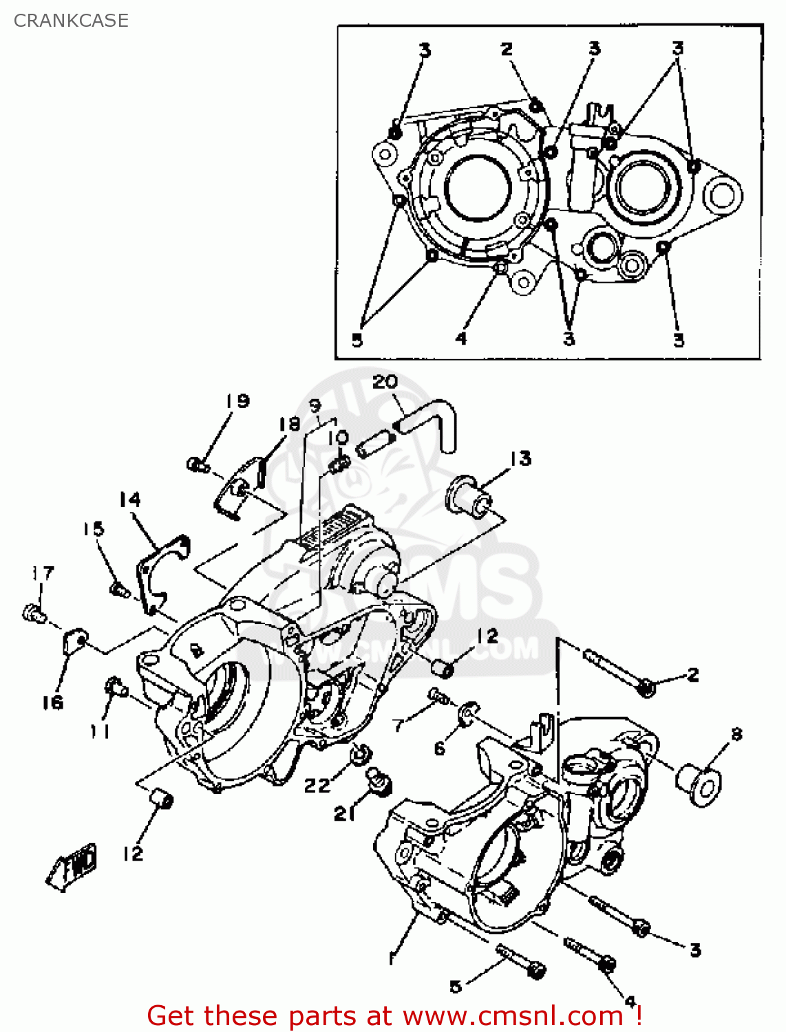 Yamaha IT465 1982 (C) USA CRANKCASE - buy original CRANKCASE spares online