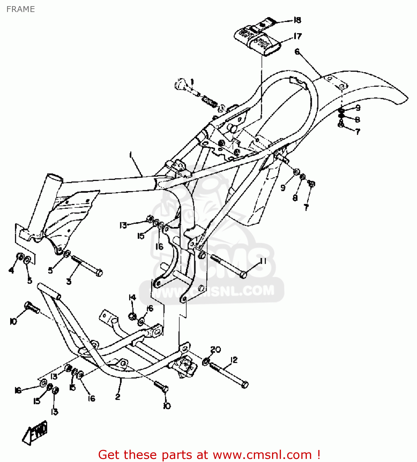 Yamaha JT1L 1971 USA FRAME - buy original FRAME spares online