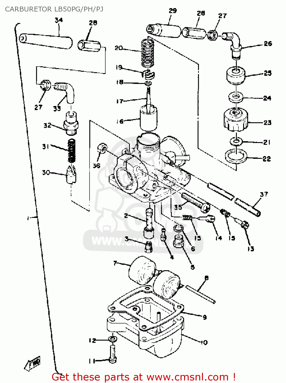 Yamaha LB50PG CHAPPY 1980-1982 CARBURETOR LB50PG/PH/PJ ... polaris 50 wiring diagram 