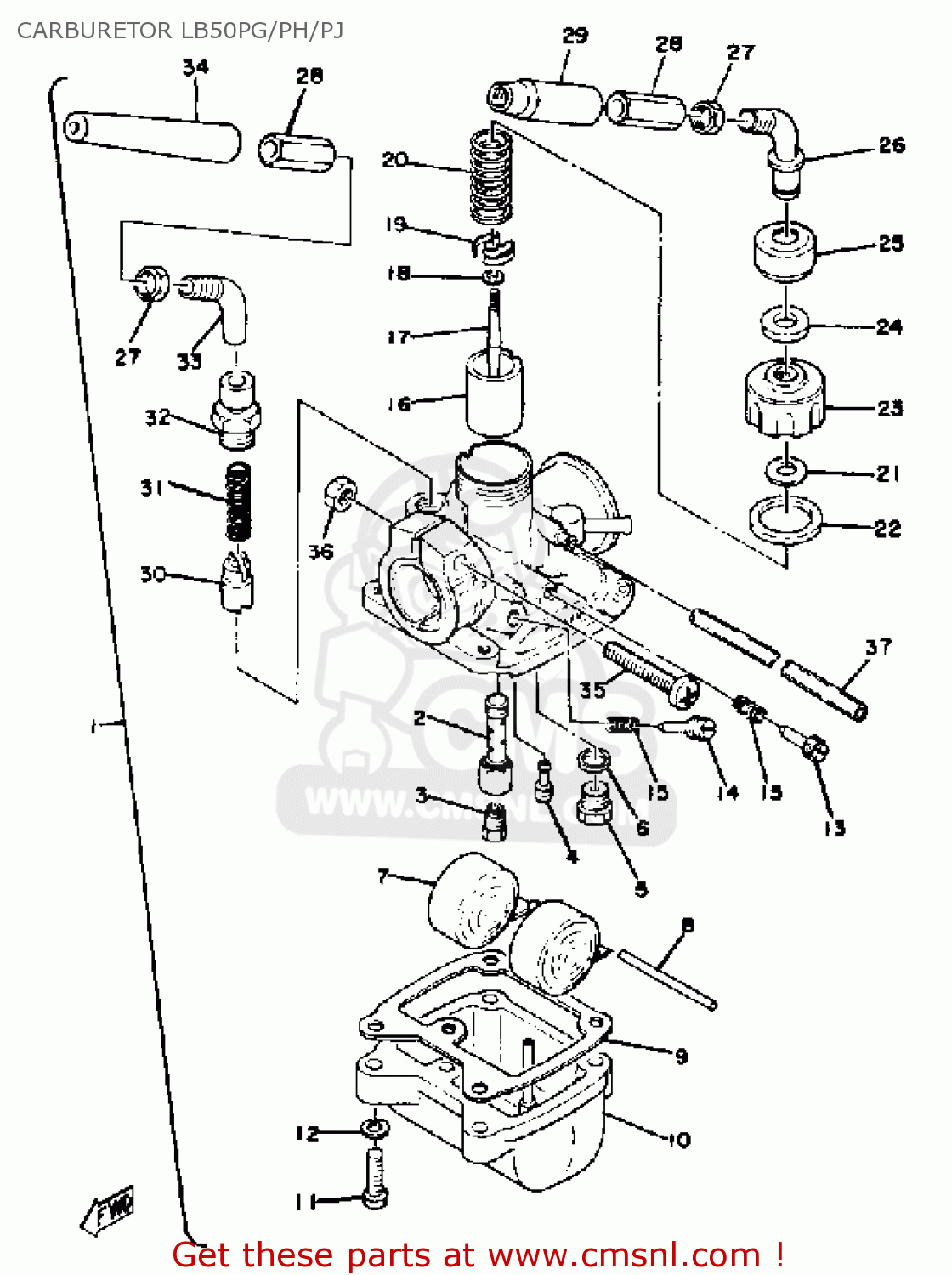 Yamaha LB50PJ CHAPPY 1980-1982 CARBURETOR LB50PG/PH/PJ - buy original ...