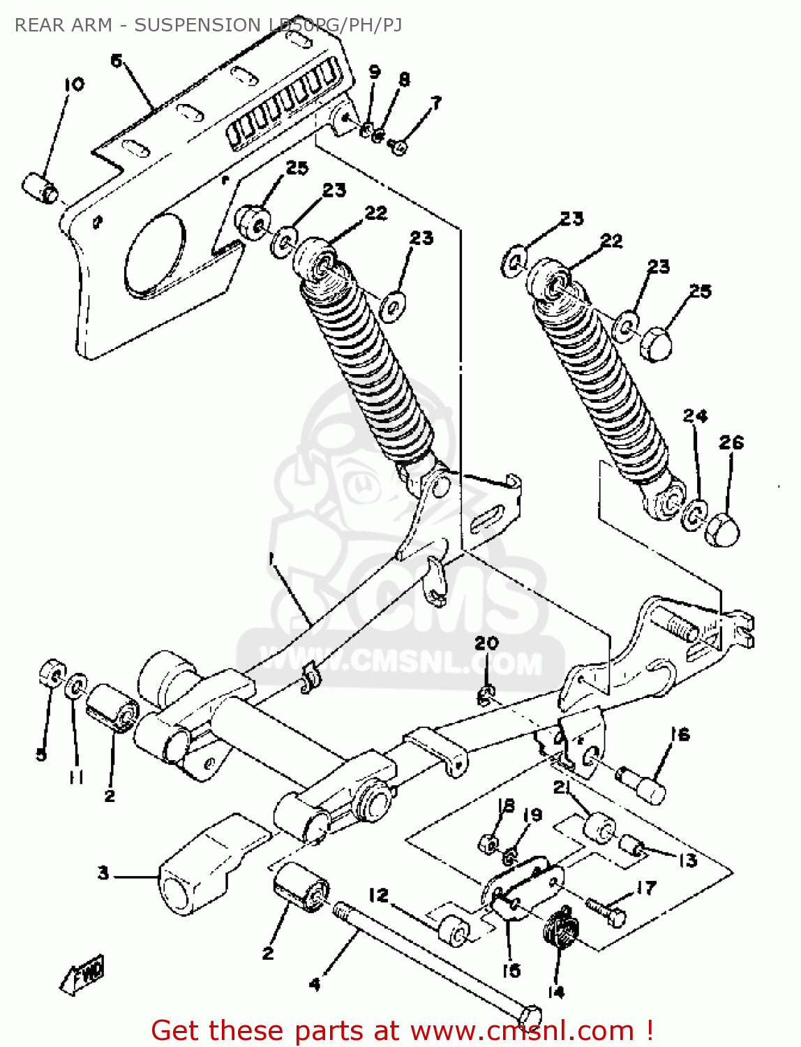 Yamaha LB50PJ CHAPPY 1980-1982 REAR ARM - SUSPENSION LB50PG/PH/PJ - buy ...