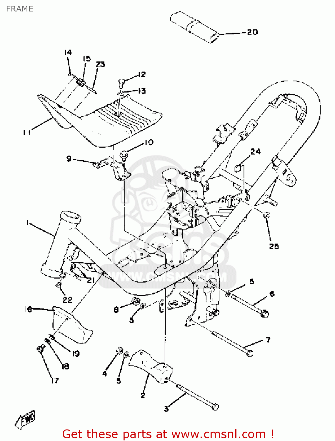 Yamaha LB80-2AE 1976-1978 USA FRAME - buy original FRAME spares online