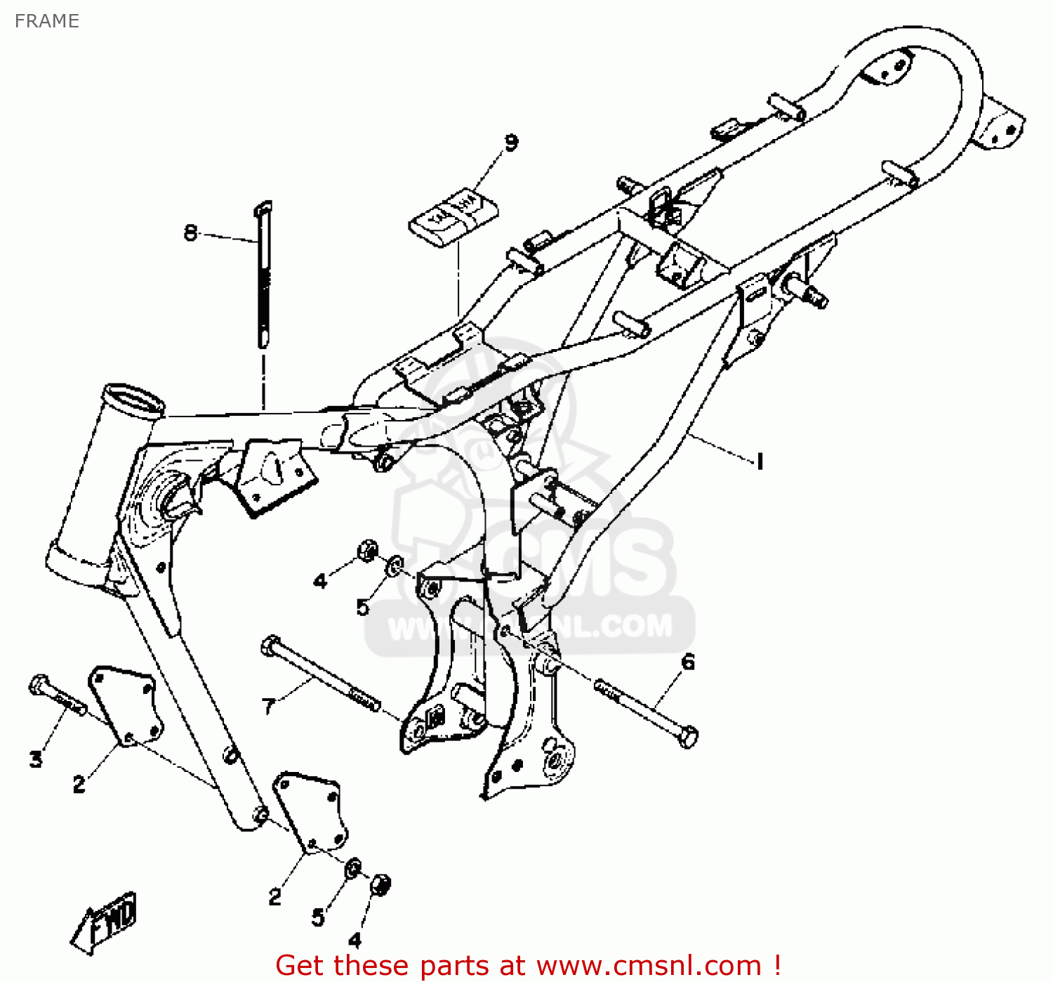 Yamaha LS2 1972 USA FRAME - buy original FRAME spares online